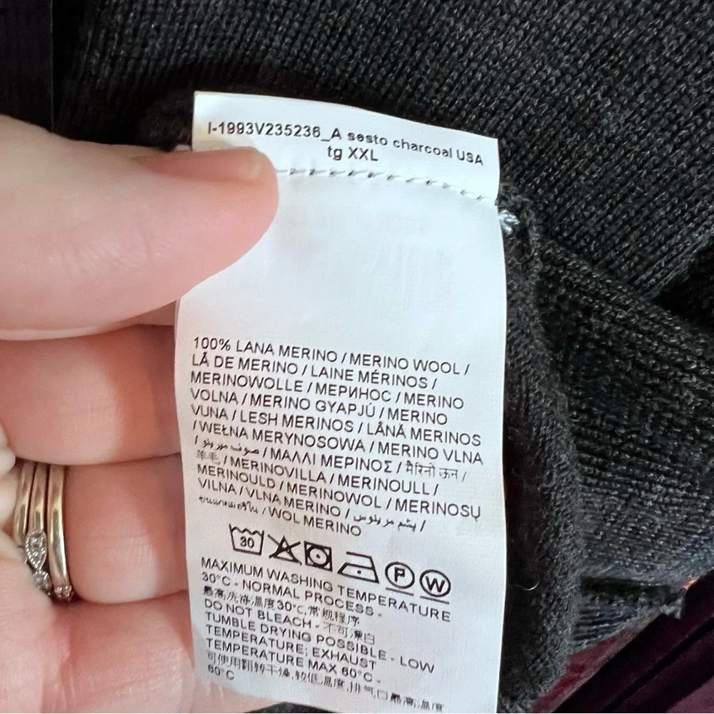 Piombo Men’s 100% Merino Wool Sweater Vest Gray size XL NWT - Picture 7 of 9